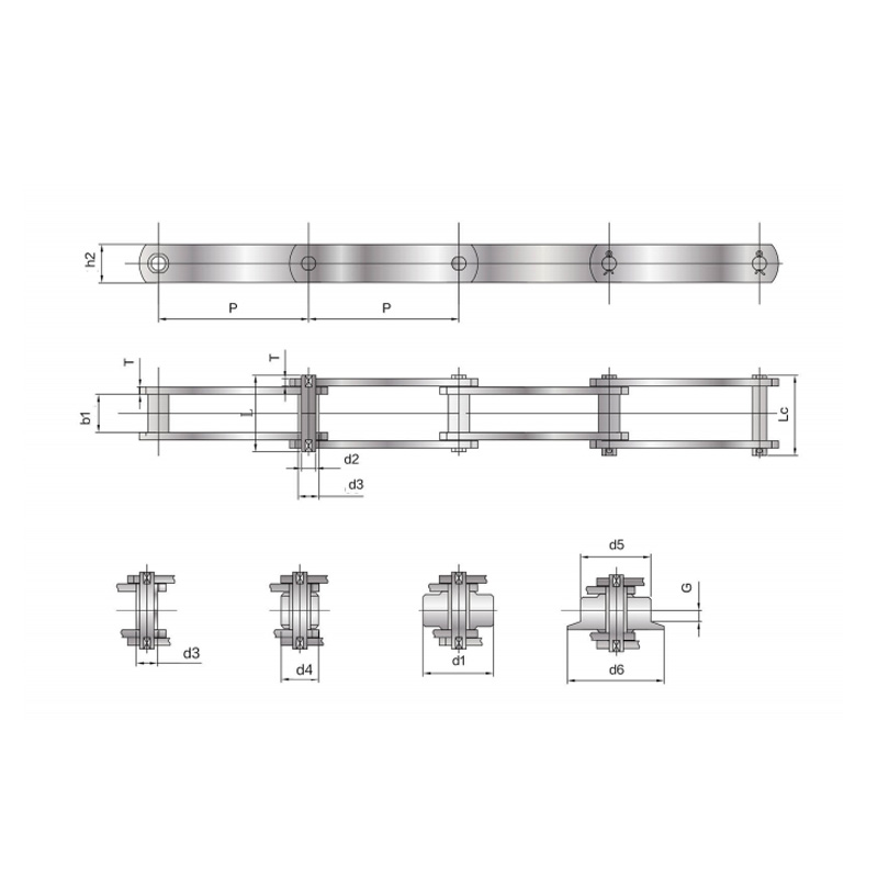 DIN-standaard transportketting met massieve pennen (FV-serie)