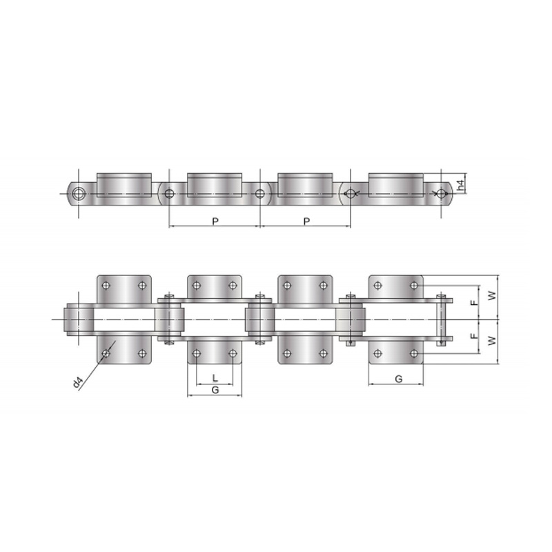 Transportketting met opzetstuk (M-serie)