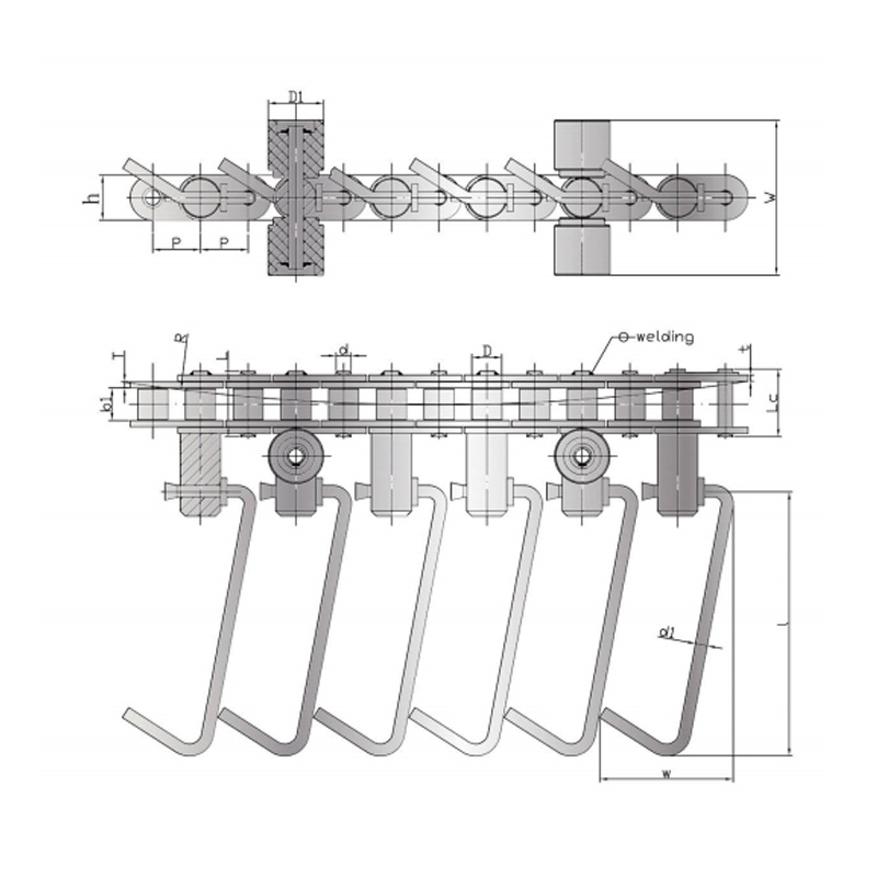 Hotdog productielijn transportband Chain
